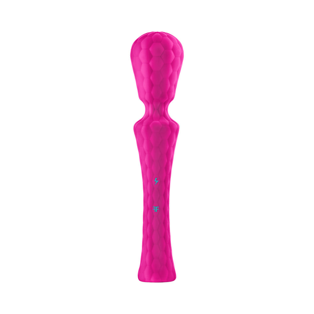 FemmeFunn Ultra Wand XL Rechargeable Flexible Textured Silicone Vibrator Pink