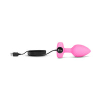 b-Vibe Vibrating Heart Rechargeable Remote-Controlled Anal Plug with Heart-Shaped Jewel Base S/M Pink