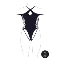 Shots Le Desir Shade Leda XIII Bodysuit with Crossed Neckline & Off-Shoulder Straps Black Queen Size