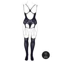 Shots Le Desir Shade Elara VII Bodystocking with Open Cups Black Queen Size