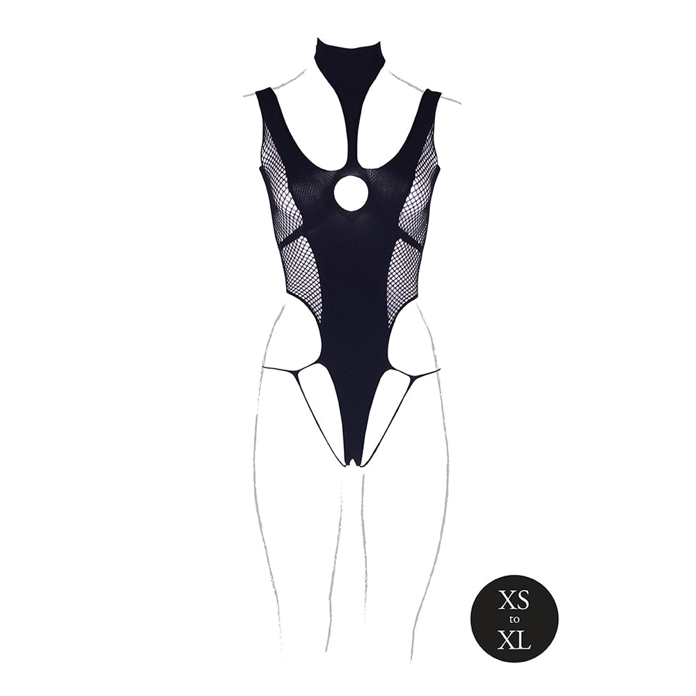 Shots Le Desir Shade Cyllene XLVIII Bodysuit with Turtleneck Black O/S