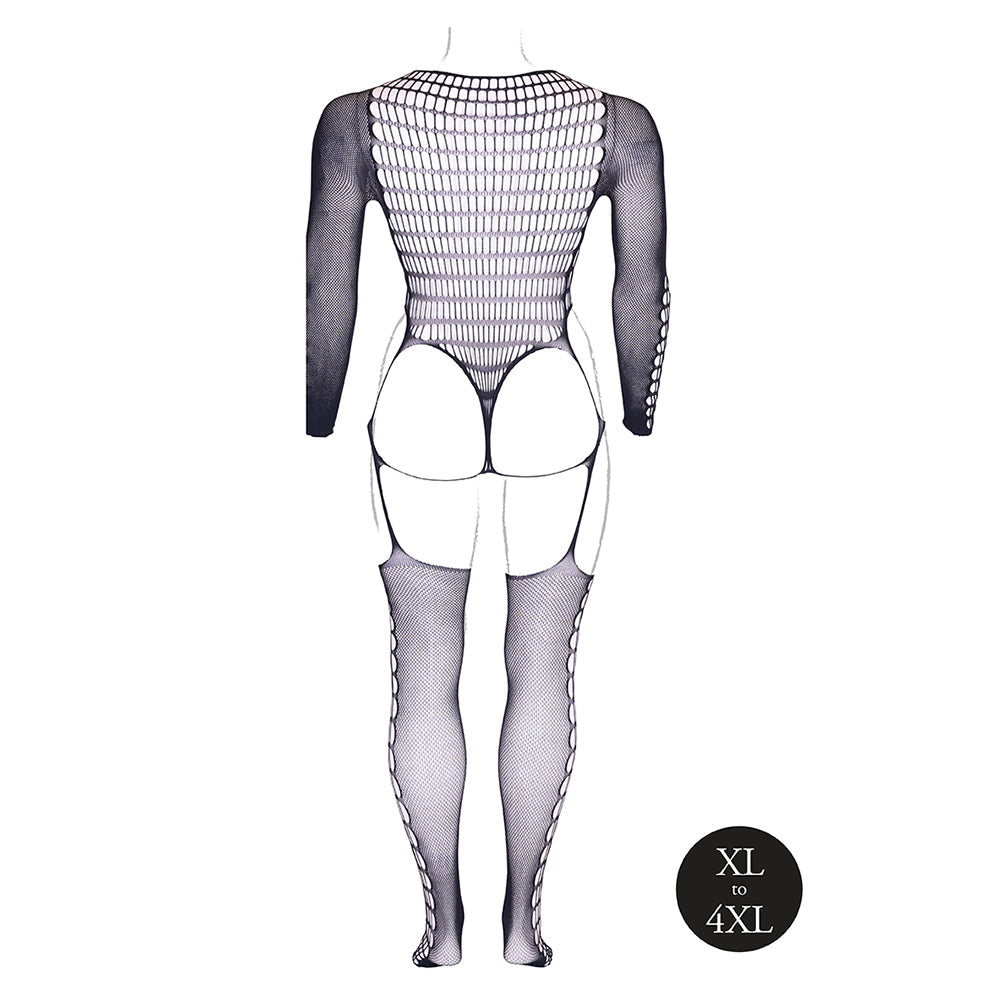 Shots Le Desir Shade Kalyke XXIII Bodystocking with Turtleneck Black Queen Size