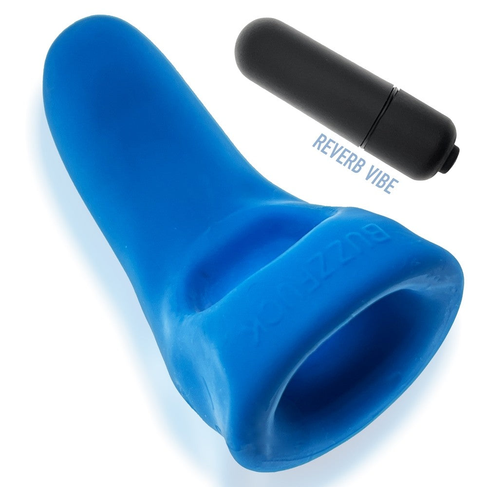 Hunkyjunk Buzzfuck Cock & Ball Sling with Taint Vibrator Teal Ice