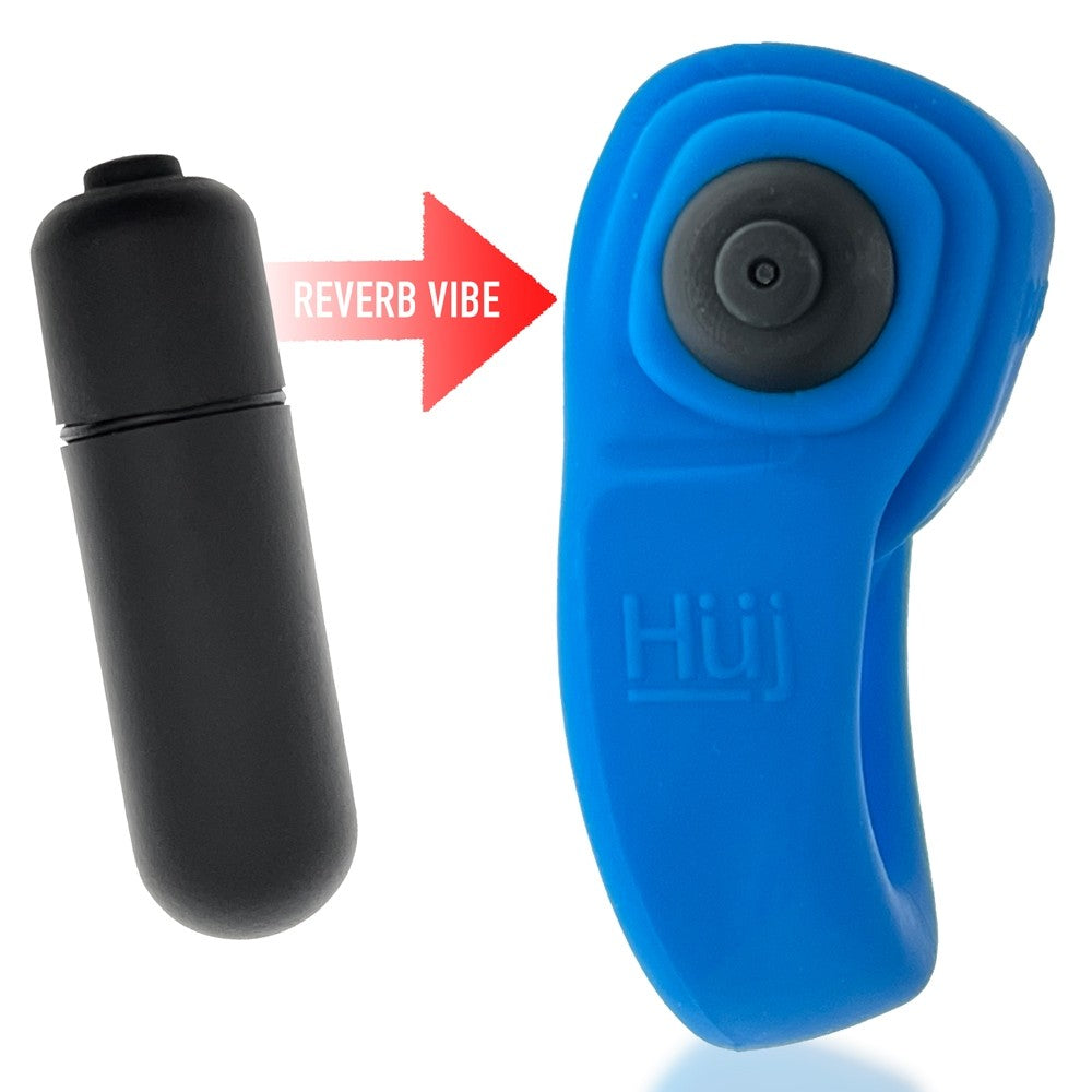 Hunkyjunk Revring Cockring with Bullet Vibrator Teal Ice