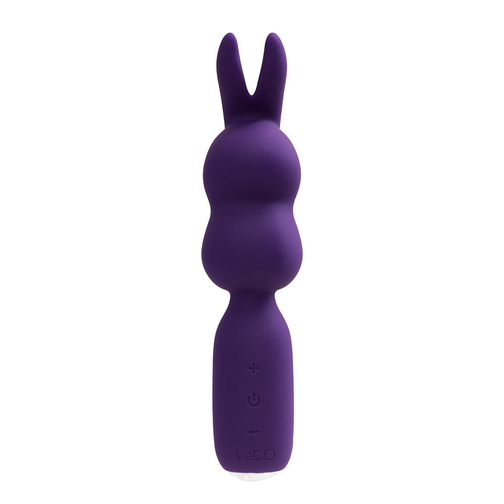 VeDO Hopper Bunny Rechargeable Silicone Mini Wand Vibrator Purple