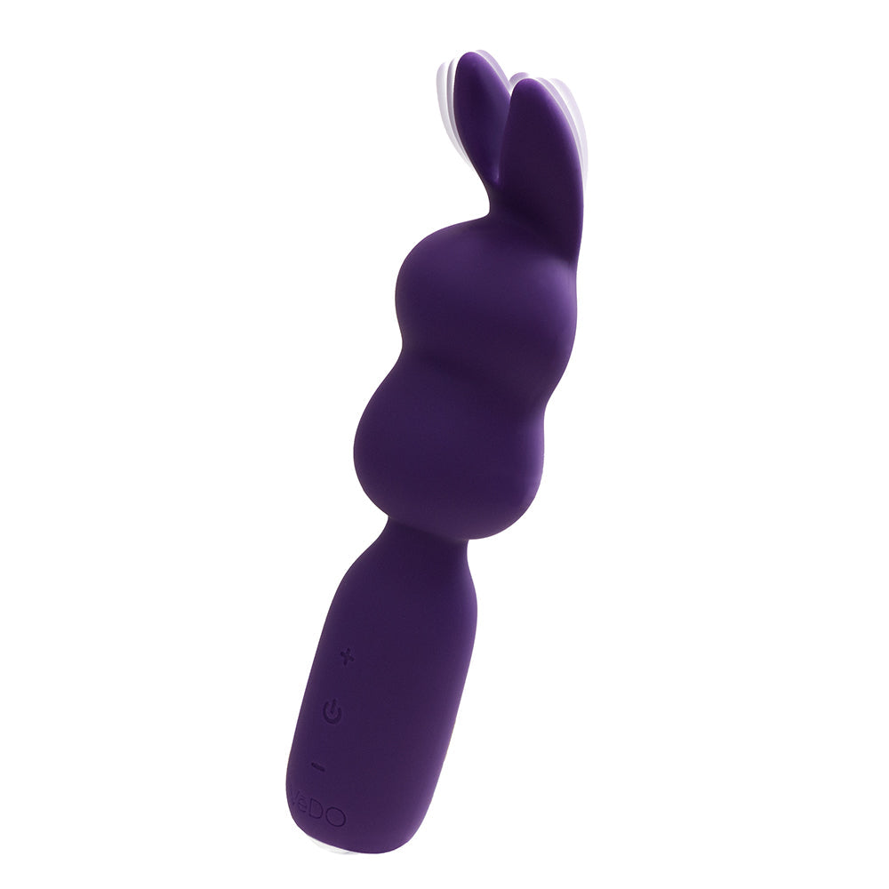 VeDO Hopper Bunny Rechargeable Silicone Mini Wand Vibrator Purple