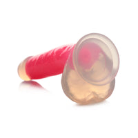 Lollicock Glow-in-the-Dark 7 in. Silicone Dildo with Balls Pink