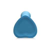 Simply Sweet Ribbed 7 in. Silicone Dildo Blue