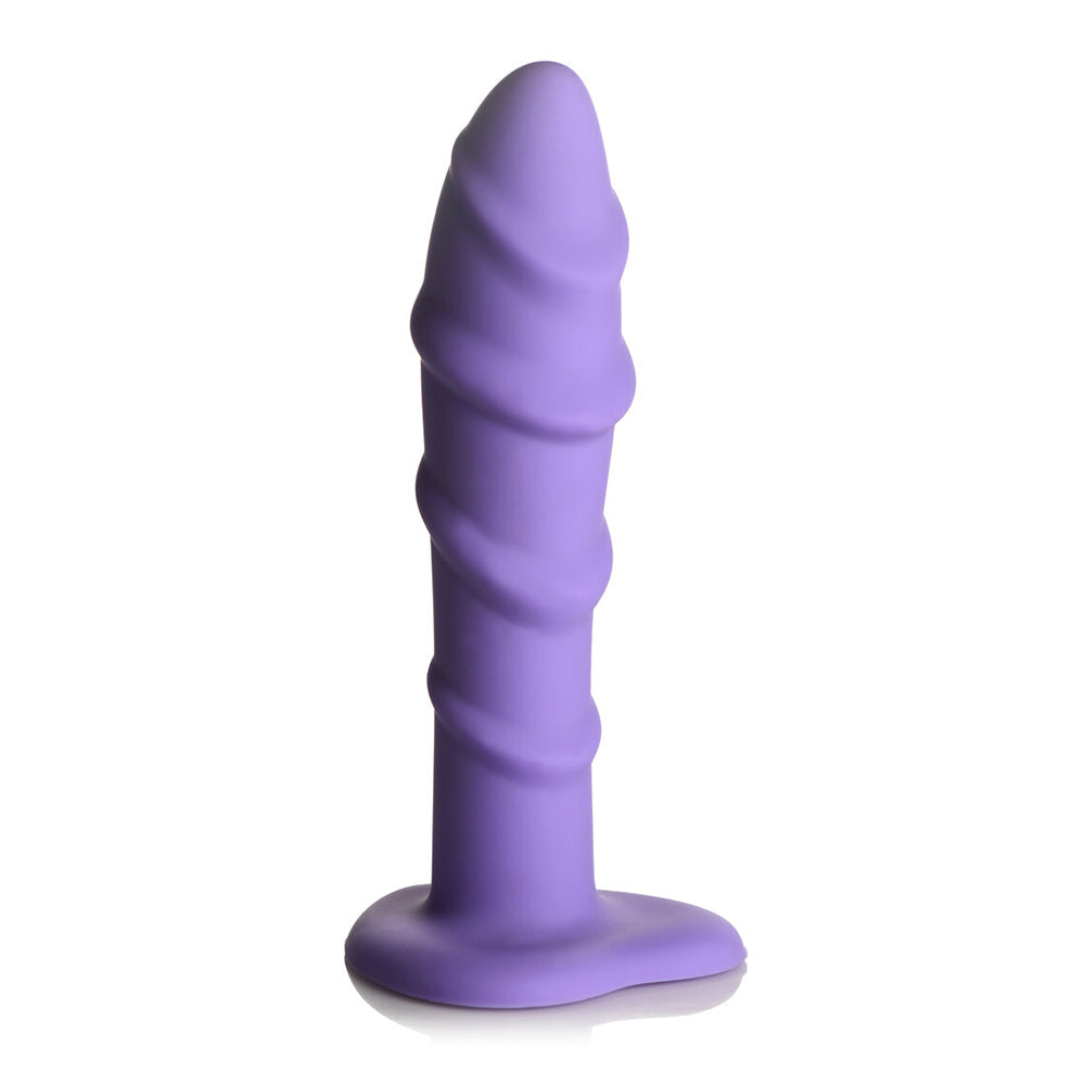 Simply Sweet Swirl 7 in. Silicone Dildo Purple