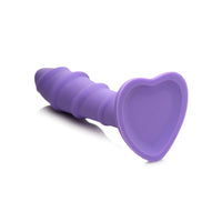 Simply Sweet Swirl 7 in. Silicone Dildo Purple