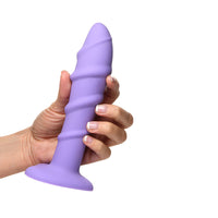 Simply Sweet Swirl 7 in. Silicone Dildo Purple