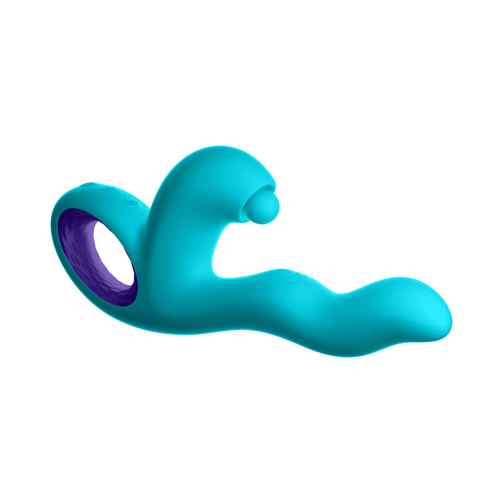 FemmeFunn Klio Rechargeable Silicone Triple Action Thumping Rabbit Vibrator Turquoise