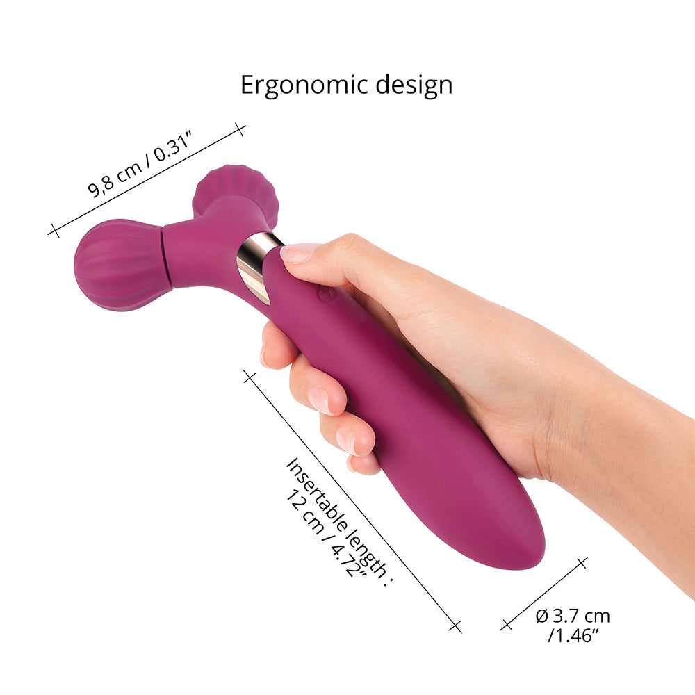 Love to Love Fireball Rechargeable Dual Ended Silicone Body Massager & Vibrator Plum Star