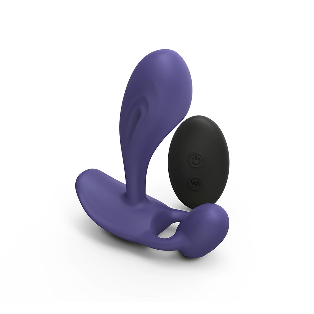 Love to Love Witty Rechargeable Remote-Controlled Silicone P & G Vibrator Midnight Indigo