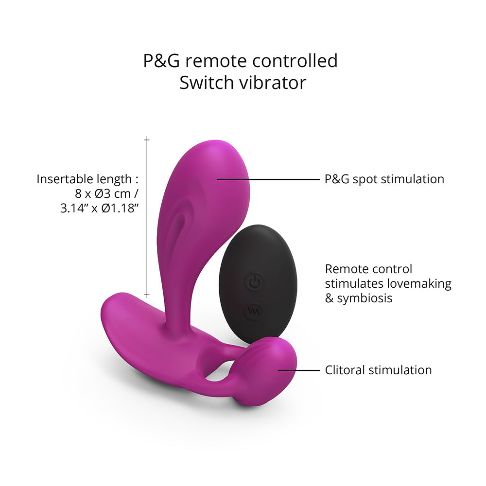 Love to Love Witty Rechargeable Remote-Controlled Silicone P & G Vibrator Sweet Orchid