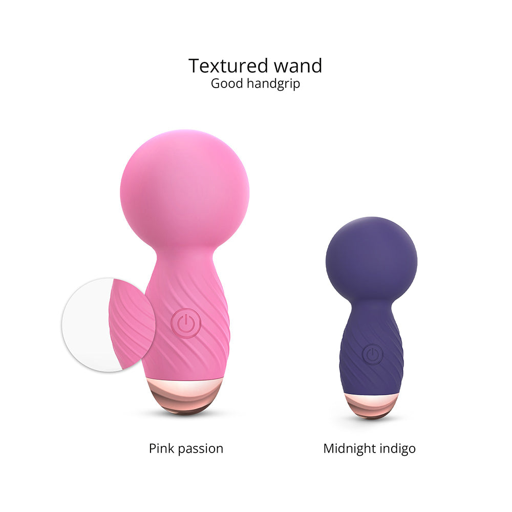 Love to Love Itsy Bitsy Rechargeable Silicone Mini Wand Vibrator Pink Passion