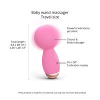 Love to Love Itsy Bitsy Rechargeable Silicone Mini Wand Vibrator Pink Passion