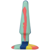 A-Play Groovy Silicone Anal Plug 5 in. Multi-Colored, Yellow