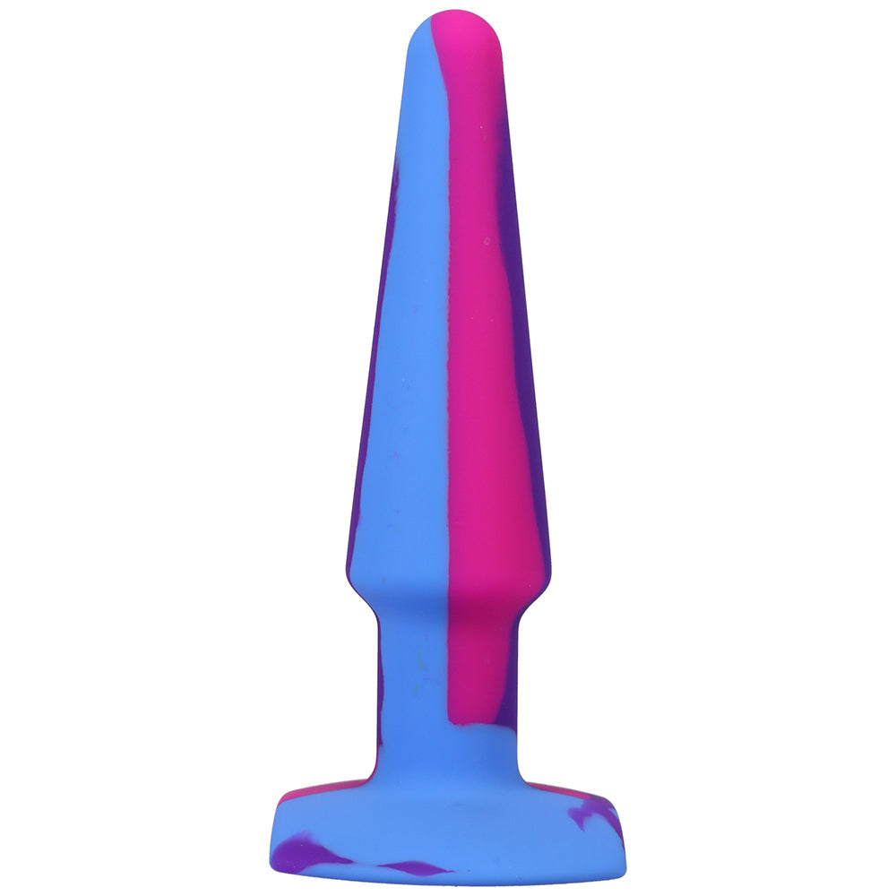 A-Play Groovy Silicone Anal Plug 5 in. Multi-Colored, Pink