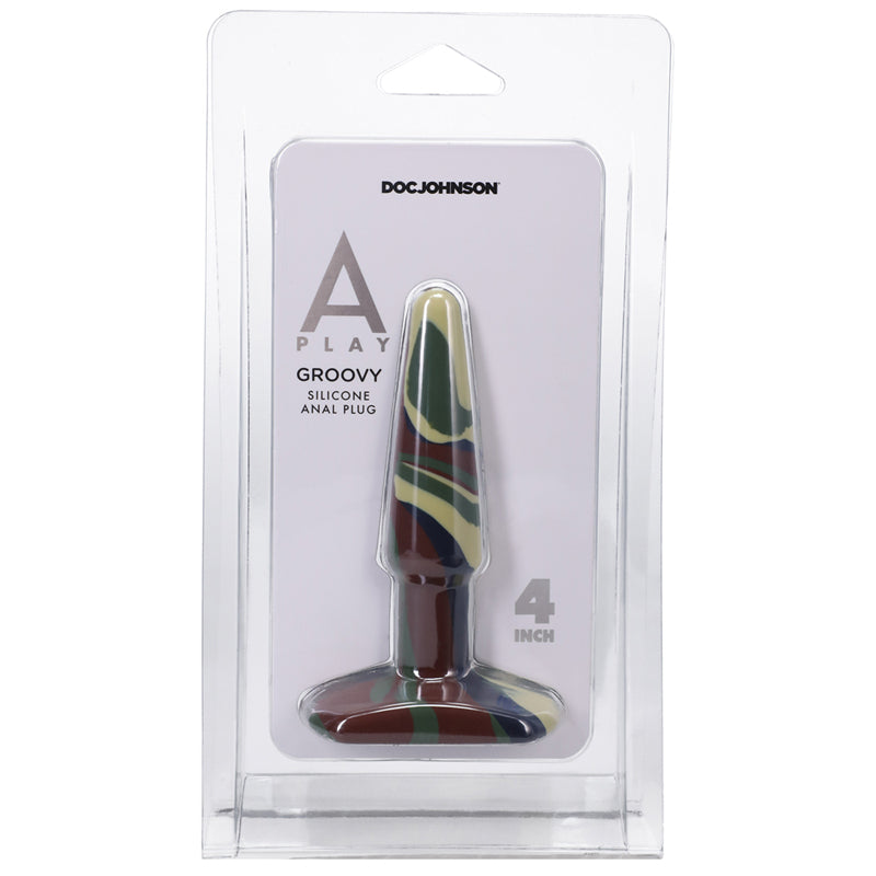 A-Play Groovy Sili Anal Plug 4in Camoufl