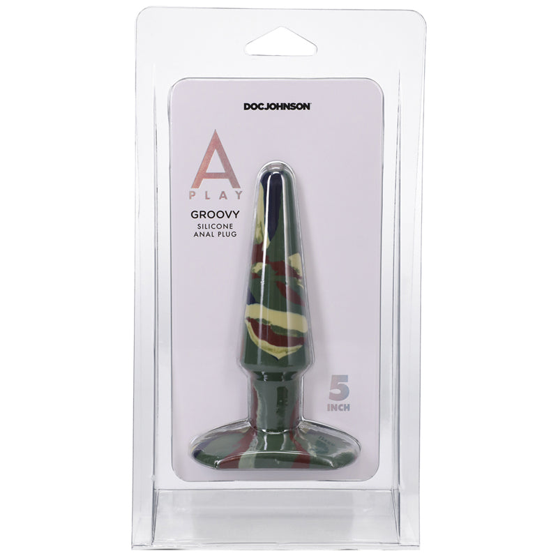 A-Play Groovy Sili Anal Plug 5in Camoufl