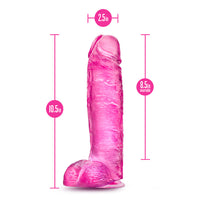 B Yours Plus Big n' Bulky 10.5 in. Dildo with Balls & Suction Cup Pink