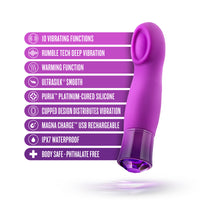 Blush Oh My Gem Charm Rechargeable Warming Silicone Cupped Vibrator Amethyst