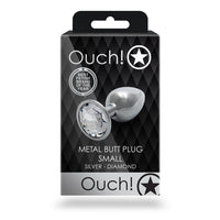 Shots Ouch! Round Gem Butt Plug Small Silver/Diamond