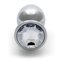 Shots Ouch! Round Gem Butt Plug Large Silver/Diamond