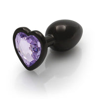 Shots Ouch! Heart Gem Butt Plug Small Gunmetal/Amethyst