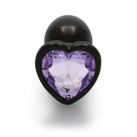 Shots Ouch! Heart Gem Butt Plug Small Gunmetal/Amethyst