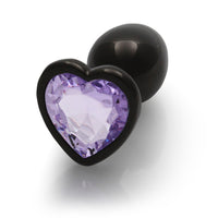 Shots Ouch! Heart Gem Butt Plug Small Gunmetal/Amethyst