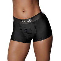 Shots Ouch! Vibrating Strap-on Boxer Black M/L