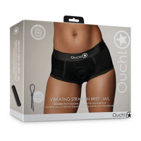Shots Ouch Vibr Strapon Brief M/L Blk