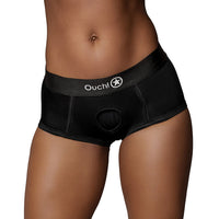 Shots Ouch! Vibrating Strap-on Brief Black M/L