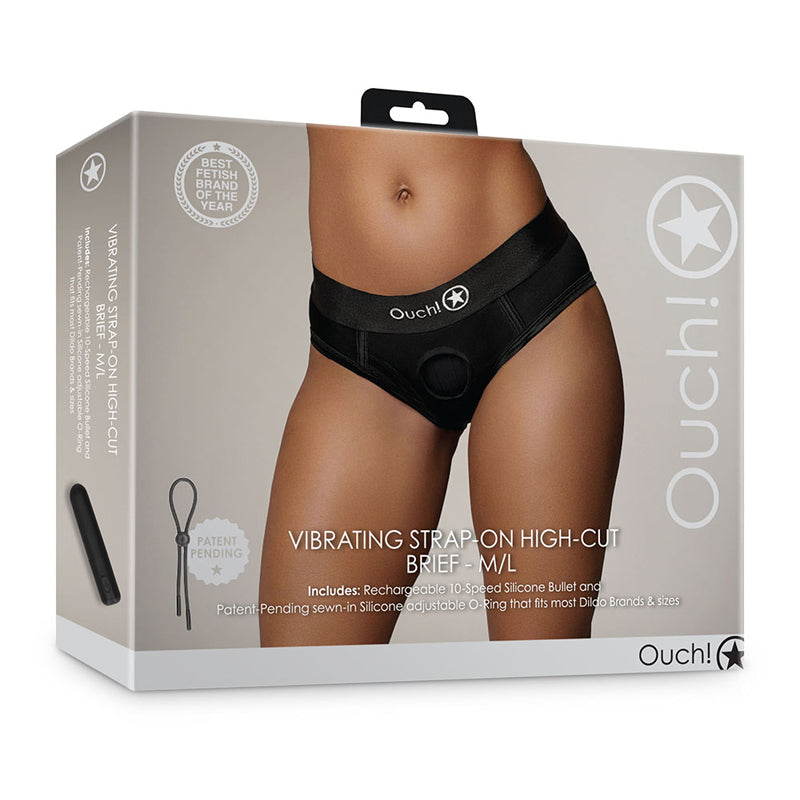 Shots Ouch Vibr Strapon HC Brief M/L Blk