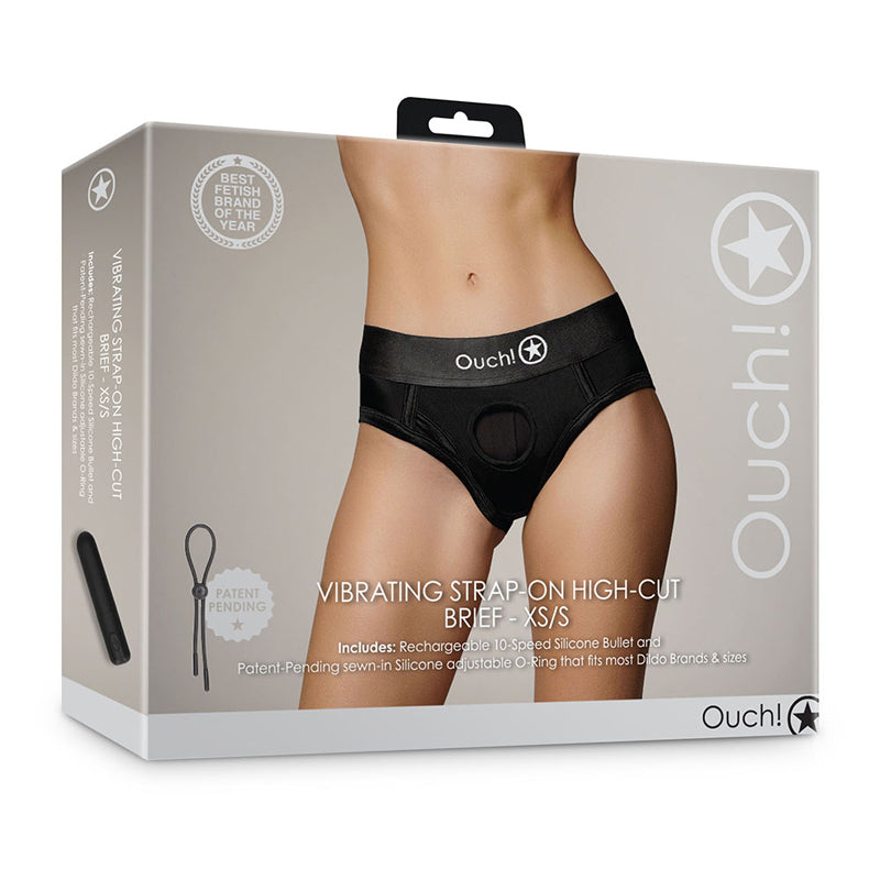 Shots Ouch Vibr Strapon HCBrief XS/S Blk