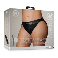 Shots Ouch Vibr StraponPntyHarn XL2XL Bk