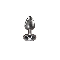 Playboy Tux Small Metal Anal Plug Hematite