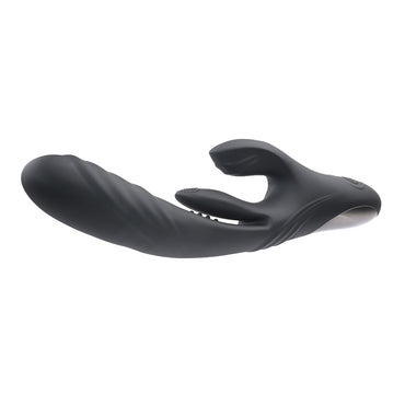 Playboy Rapid Rabbit Rechargeable Silicone Dual Stimulation Vibrator Black