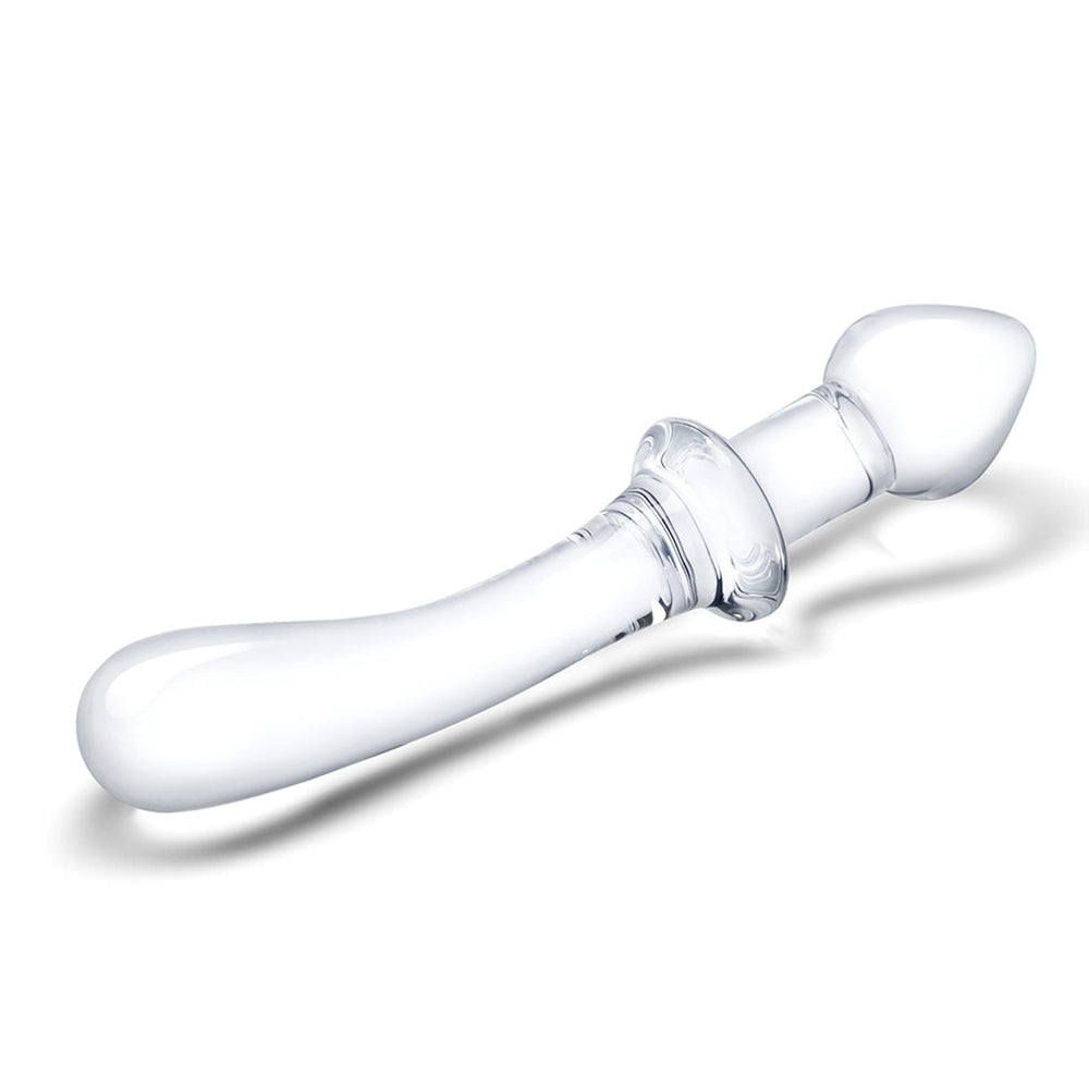 Glas Classic 9 in. Curved Dual-Ended Glass Dildo