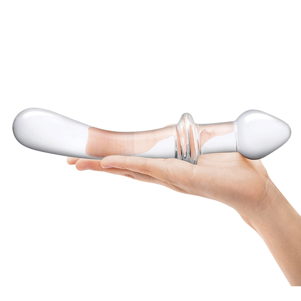 Glas Classic 9 in. Curved Dual-Ended Glass Dildo