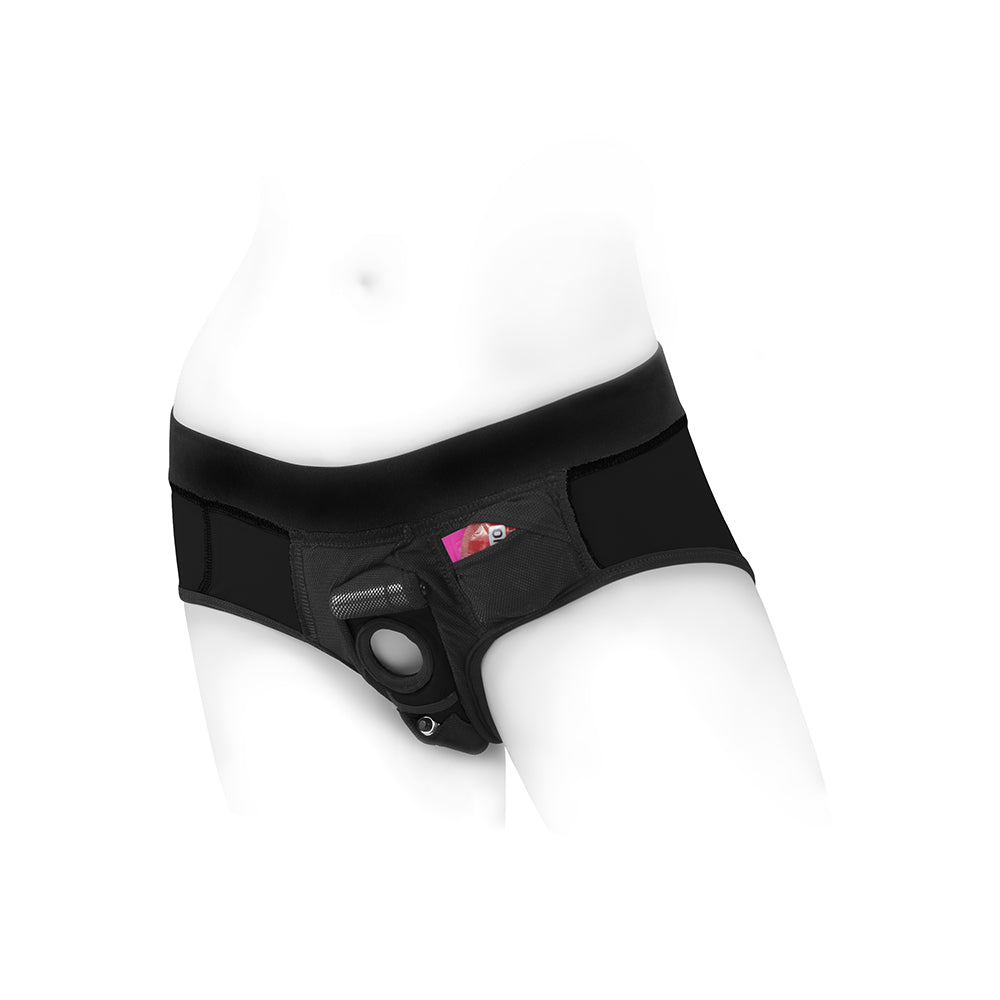 SpareParts Tomboi Nylon Briefs Harness Black Size 2XL