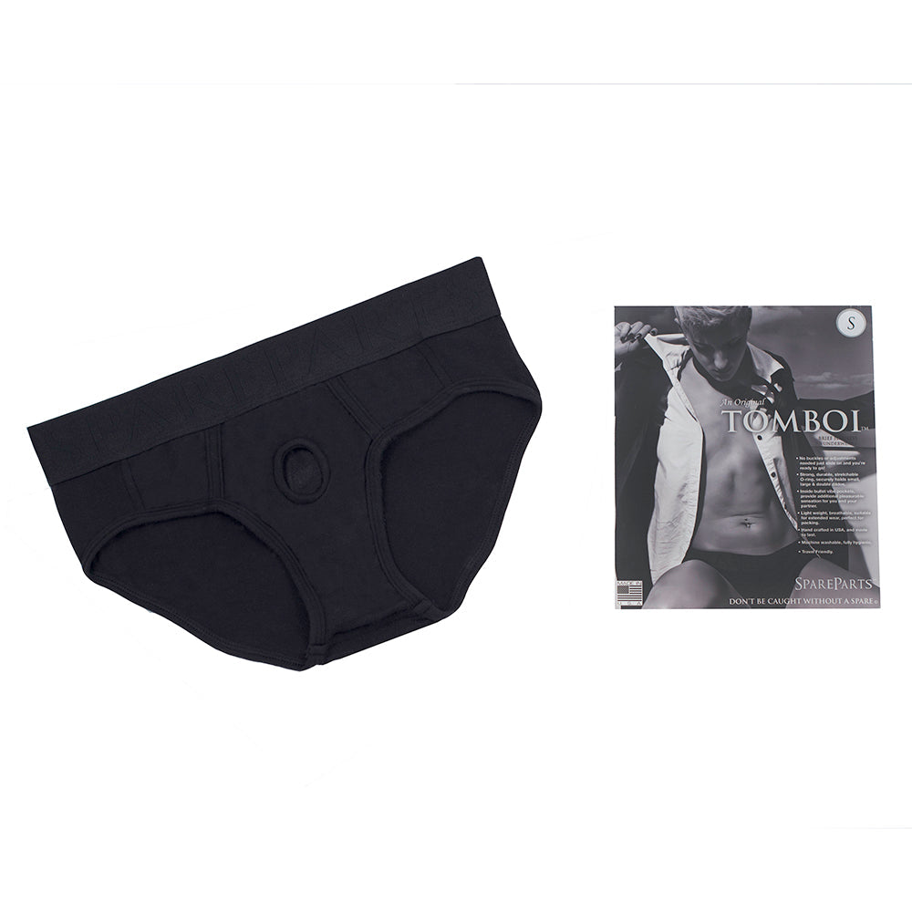 SpareParts Tomboi Rayon Briefs Harness Black