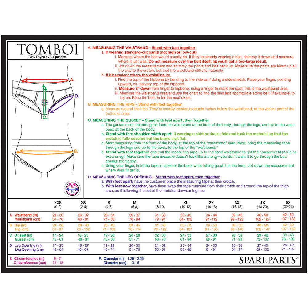 SpareParts Tomboi Rayon Briefs Harness Black