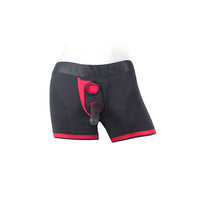 SpareParts Tomboii Nylon Boxer Briefs Harness Black/Red Size XXS