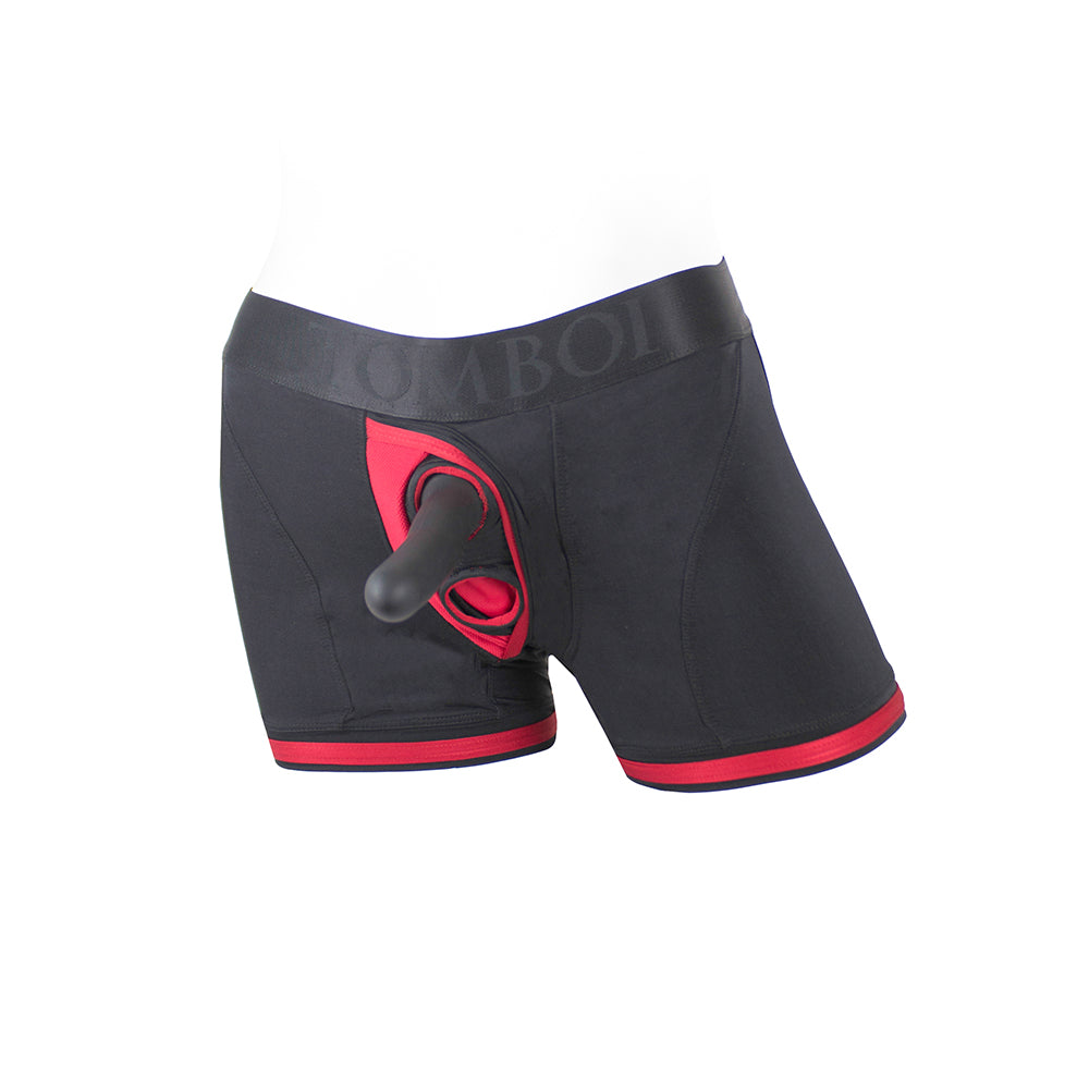 SpareParts Tomboii Nylon Boxer Briefs Harness Black/Red Size XS