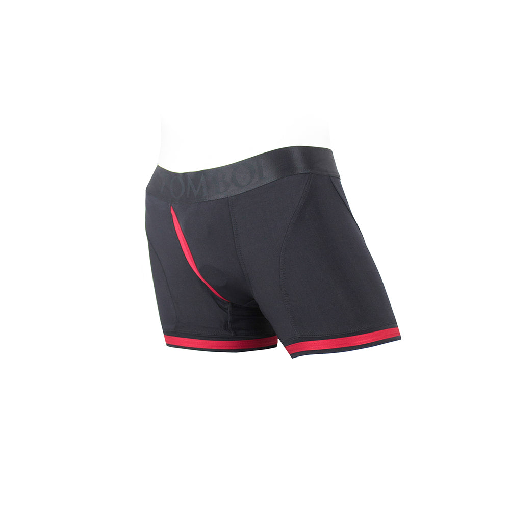 SpareParts Tomboii Nylon Boxer Briefs Harness Black/Red Size L