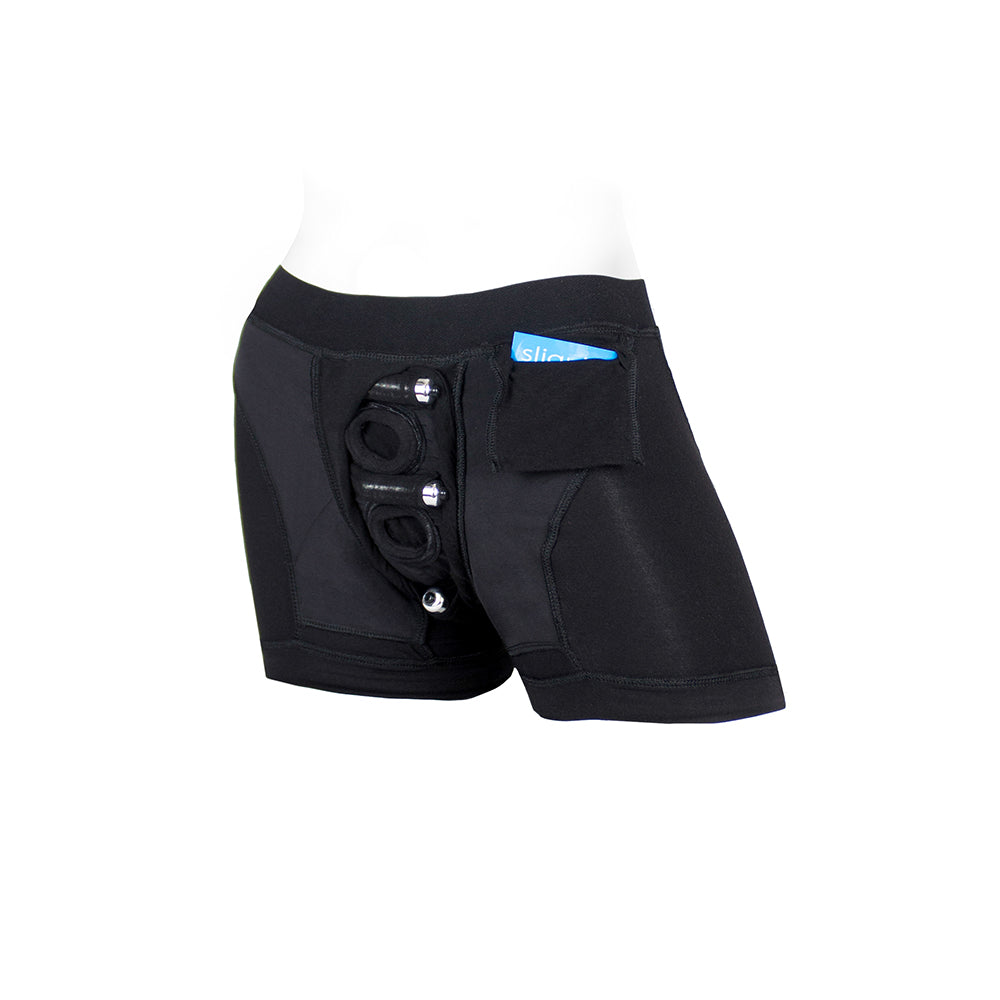SpareParts Tomboii Rayon Boxer Briefs Harness Black Size