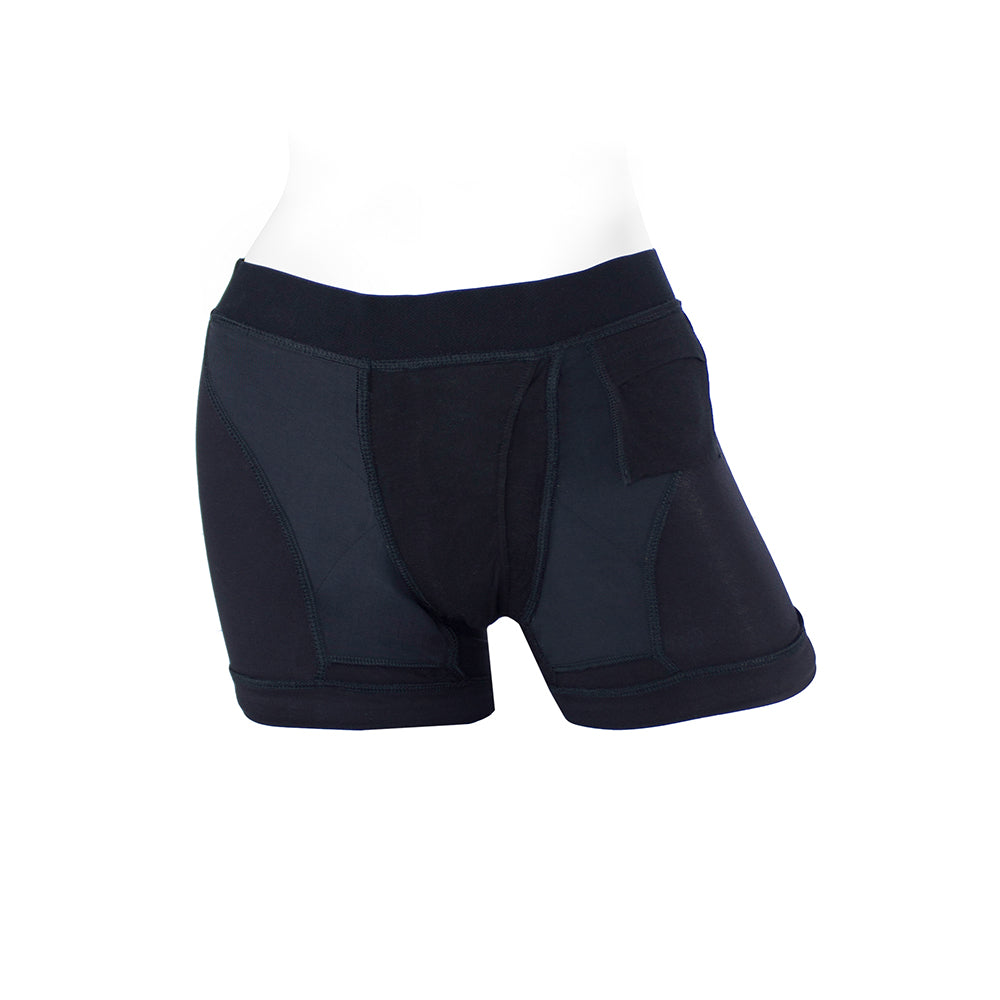 SpareParts Tomboii Rayon Boxer Briefs Harness Black Size